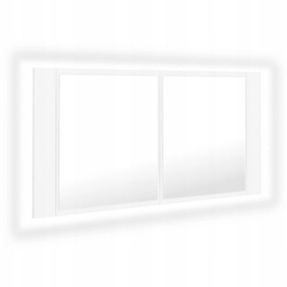 Шафа у ванну кімнату з LED-дзеркалом та RGB-підсвіткою, біла, 90x12x45 см