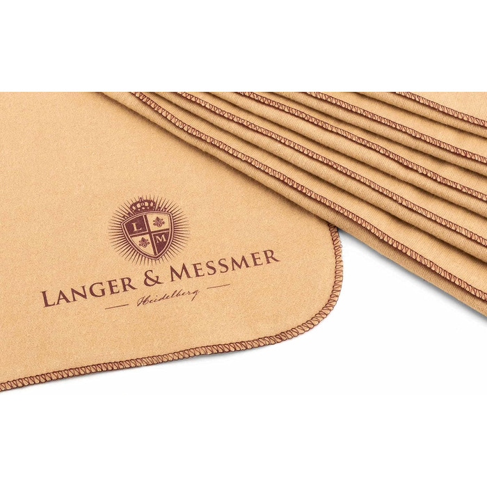 Langer & Messmer Polishing Cloths for Smooth Leather made of 100% Cotton in a Practical Set - The shoe cloth for professional shoe care ( | Beige) (6-piece set, Beige)