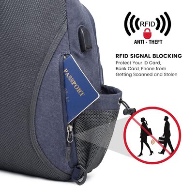 Сумка на плечі G4Free з канвасу - чоловіча/жіноча, для подорожей, хайкінгу, бігу, альпінізму (Navy Blue)