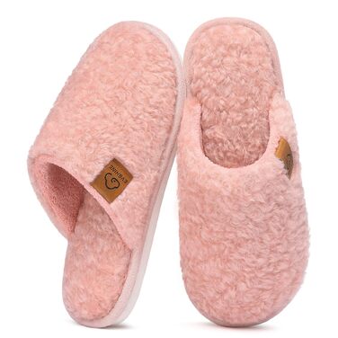 Жіночі м'які капці-тапочки Evshine з ефектом пам'яті (Memory Foam), закриті домашні капці, рожеві (розмір 37/37.5 EU)