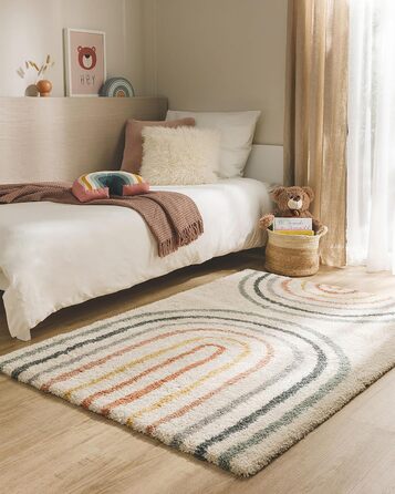 benuta Listen Kids Rug Gobi - Acrylic - Rectangular & in Style: Abstract, Children's Motifs, Stripes, Hygge & Cozy, Scandi Living - Easy Care for Living Room, Bedroom, Multicolor, 140x200 cm