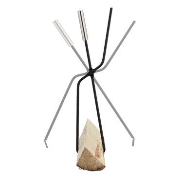 Relaxdays 5-Piece Fireplace Tool Set in Grey/Silver