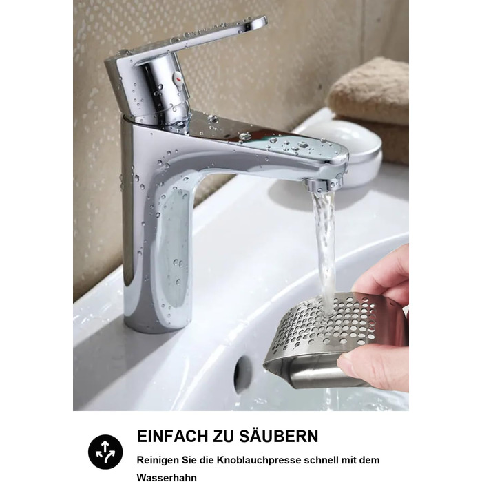 Прес для часнику з нержавіючої сталі, Wiper, інноваційний дизайн, кухонний аксесуар, легко мити