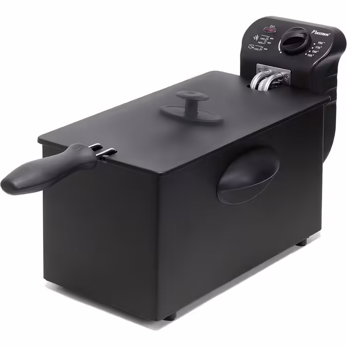 Фритюрниця Bestron з холодною зоною, 3.5 л, регулювання температури до 190°C, 2000 Вт, чорна