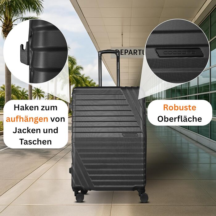 Валіза Cocoono Hartschalenkoffer XL: велика, 95-104L, 8 коліс, ABS, TSA-замок, телескопічна ручка, антрацит
