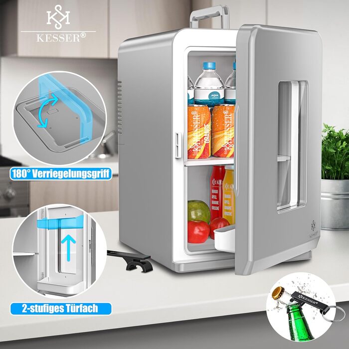 KESSER® Міні холодильник/термобокс 2в1, 15л, AC/DC, для авто, офісу, дому, кемпінгу