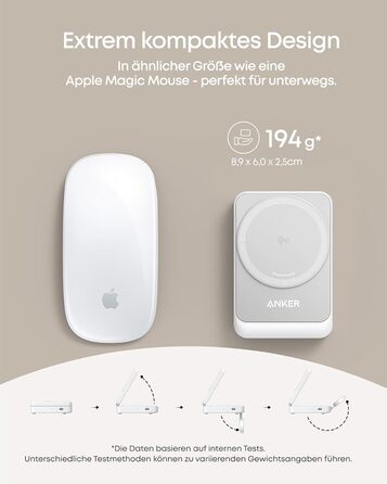 Anker MagGo 3-в-1 Бездротова Зарядна Станція Qi2 15W, Сумісна з MagSafe, для iPhone 17/16/15/14, Apple Watch 9, AirPods (з USB-C адаптером 40W) - Біла