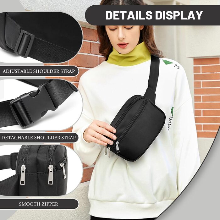 Гірчична поясна сумка для жінок та чоловіків з натуральної вовни та нейлону. Спортивна, для бігу, подорожей, з регульованим ремінцем та блискавкою. Містка для телефону та інших речей.