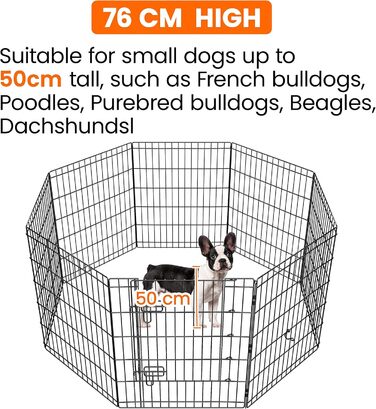 Вольєр для цуценят Yaheetech 8-секційний, 61x61 см з дверима, для собак, котів, кроликів