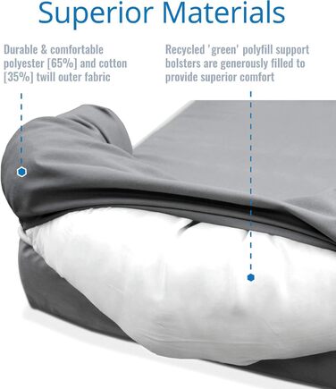 Крісло-лежанка для собак та котів PetFusion Ultimate Memory Foam, сірий колір, 64 x 51 x 14 см