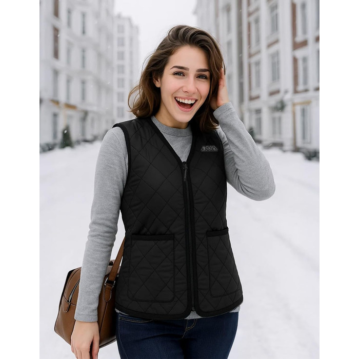 Електрична гріюча жилетка KEMIMOTO для жінок з 8 зонами нагріву, 3 режими, USB, для мотоцикла, активного відпочинку, кемпінгу, катання на лижах, піших прогулянок, з акумулятором 10000mAh XL