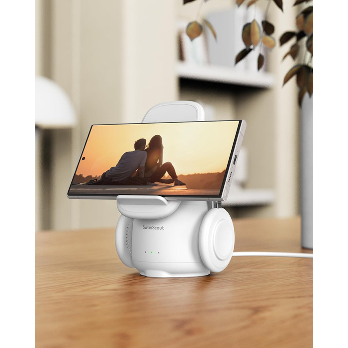 Бездротова зарядка SwanScout 3-в-1 для Samsung Galaxy S25 Ultra, S24, S23, Z Flip 7, Z Fold 7, Galaxy Watch 8/Ultra/7/6/5, Buds (без адаптера) біла