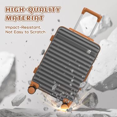 Набір валіз Joyway з ABS-пластику (сірий, ручна поклажа) з TSA-замком, 4 колеса, з сумкою та культурою