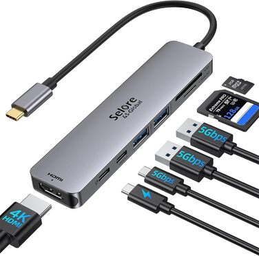 Док-станція для 2 моніторів, USB-C хаб 8 в 1: адаптер DisplayPort, HDMI, VGA, PD 100W, USB 2.0, для ноутбуків Dell, Thinkpad, Huawei