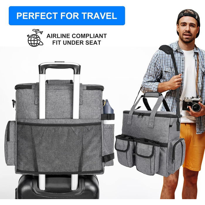 Чемодан для собак та котів Modoker: органайзер для подорожей з підстилкою, 2 миски, 2 контейнери для корму, темно-сірий