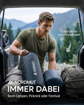 Складний кемпінговий стіл NORDMUT® алюмінієвий, регульована висота, 70x70 см, коричневий