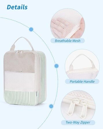 Набір органайзерів для валізи Narwey (6 шт.) - компресійні кубики для подорожей, рюкзаки, валіза, рюкзак, набір для пакування