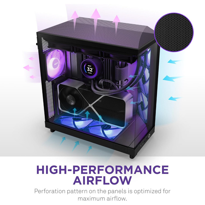 NZXT H6 Flow RGB: Корпус ПК Mid-Tower з двома камерами, чорний