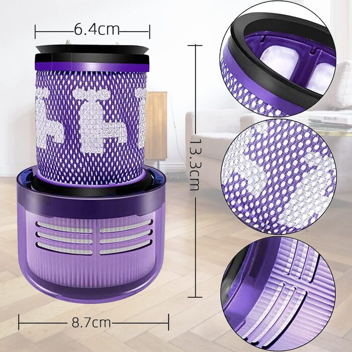 Електрична насадка для миття підлоги Dyson V11, V10, V8, V7, V15, V12 - з баком та 6 змінними серветками