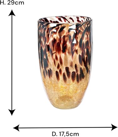 Велика скляна ваза Gilde для букетів, пампасних трав та гілок - декор для дому, подарунок на весілля, Новий рік, день народження, ручної роботи, 29 см