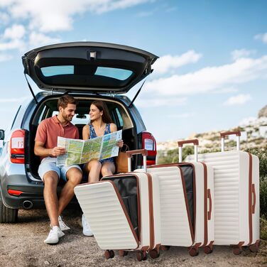 Набір валіз Merax TSA-Lock 3 шт. (M-L-XL) з телескопічним ручками та 4 колесами, чорний, PP-матеріал