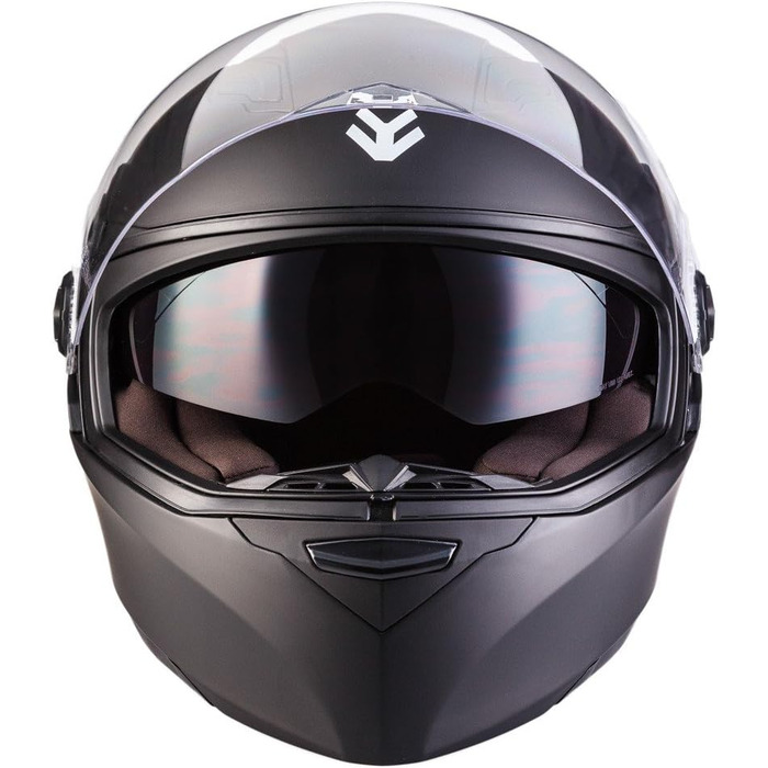Мотошолом ARMOR HELMETS AF-77 матовий чорний, інтеграл, повнолицевий, для мотоцикла, скутера, спортбайка, ECE 22.05, сонцезахисний візор, швидкознімний замок, розмір L (59-60 см)