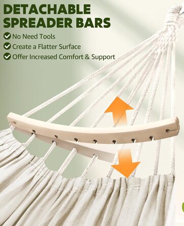 Гніздо-гамак для відпочинку Chihee з бавовни, 300x150 см, до 300 кг, з подушкою та стропами