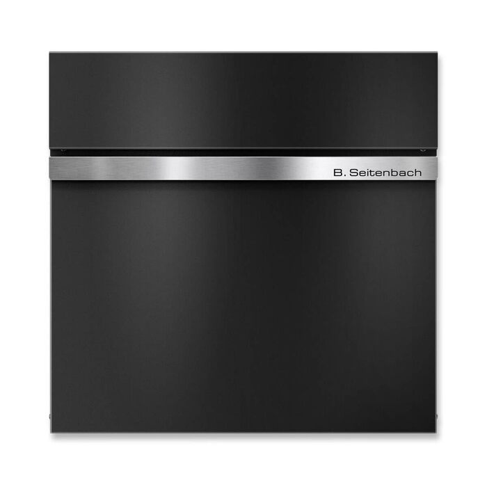 Поштова скринька Metzler з газетницею Anthrazit, персоналізована з табличкою з нержавіючої сталі V2A, порошкове покриття RAL 7016 Anthrazit - Stelio (RAL 9005)