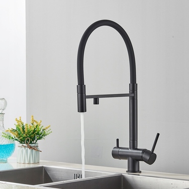 Змішувач для кухні стійкий MYQualife K15 premium, чорний