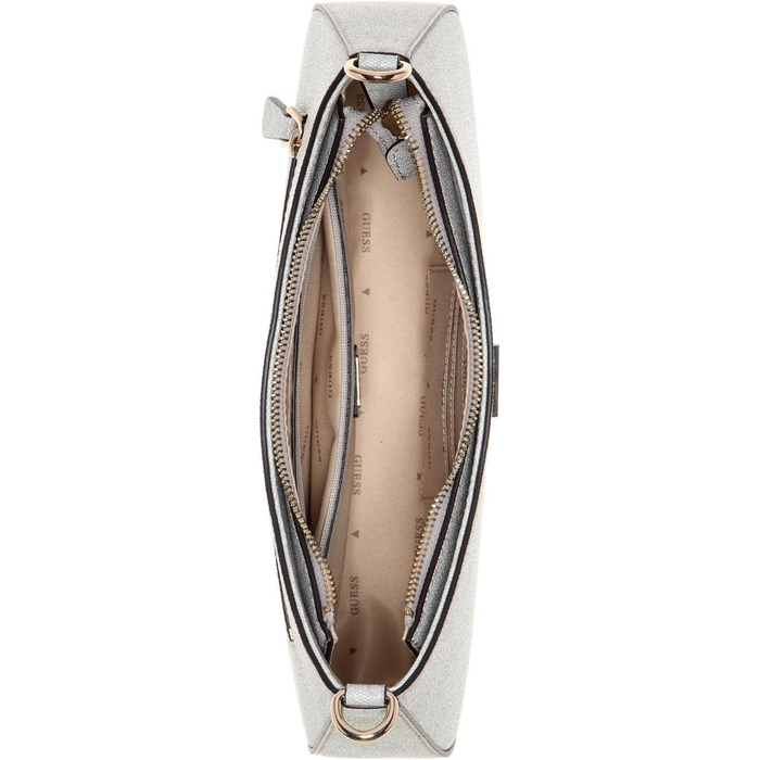 Сумка GUESS Noelle II Top Zip, біла з принтом, через плече