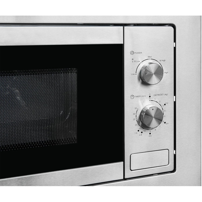 Вбудована мікрохвильова піч Exquisit EMW20-DG-020 | 800 Вт, гриль 1000 Вт, 8 програм, діаметр підноса 27 см, нержавіюча сталь