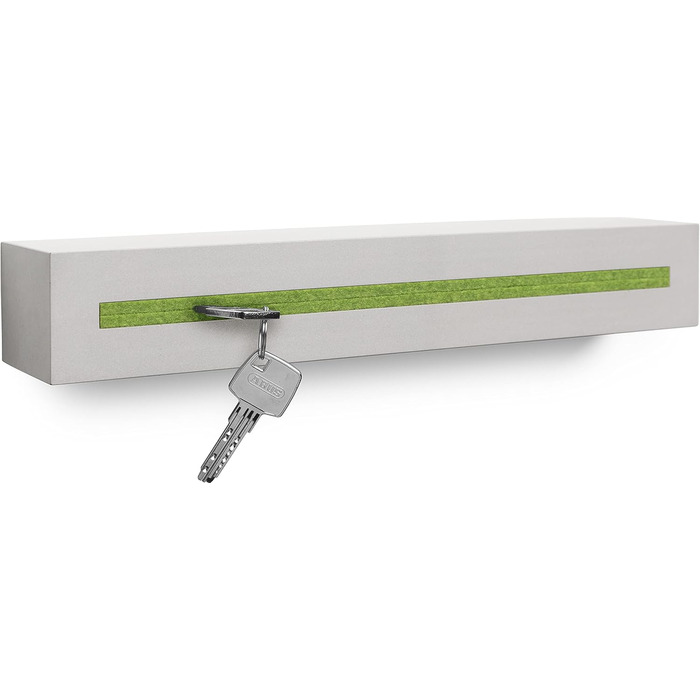 Buchenbusch urban design key board with concrete shelf 'light edition' 33x6x5 cm, key board wall, key storage hallway, (Light Green)