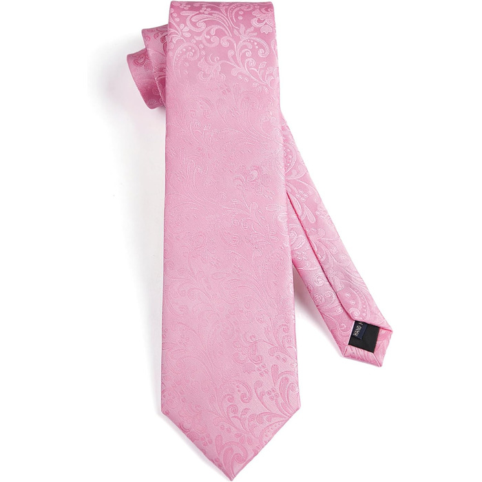 HISDERN Комплект краватки та нагрудного хустинки з квітковим візерунком Paisley, зелений (рожевий)