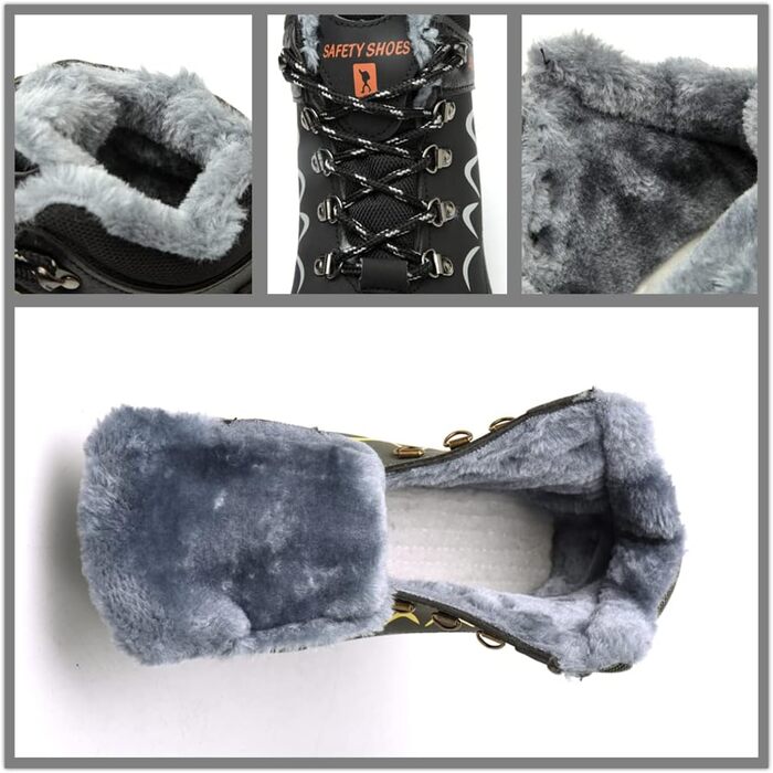 Черевики безпеки зимові чоловічі/жіночі S3, легкі, теплі, з металевим носком, 35-48 (38 EU, чорний)