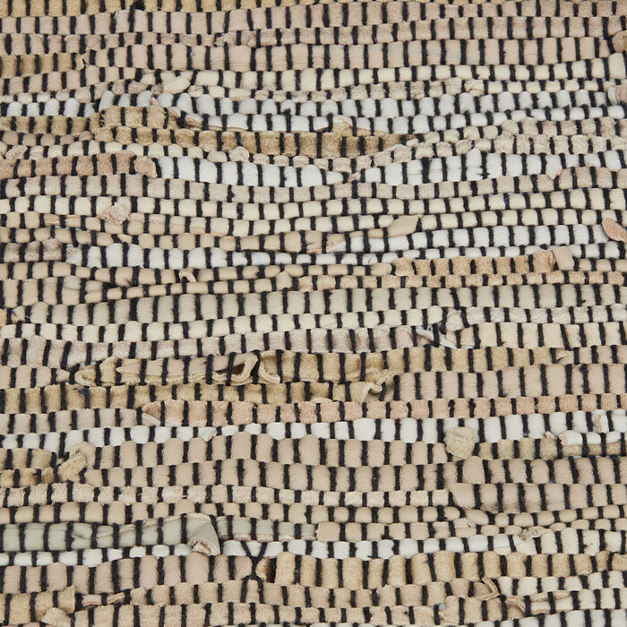 Relaxdays Leather and Cotton Patchwork Rug