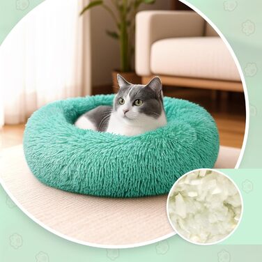М'яке кругле ліжко для собак та котів, 50 см, рожеве/темно-зелене, 50x50x20 см, миється, не слизьке