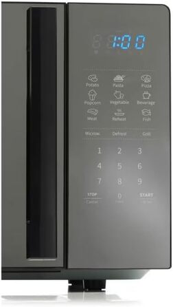 Мікрохвильова піч Hisense H20MOMBS4HG 20 л з лівостороннім відкриванням дверцят, LED-дисплеєм, 9 функціями, 700 Вт, грилем та дзеркальним покриттям