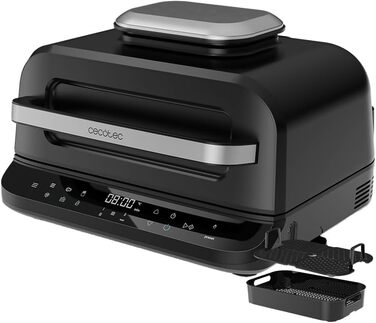 Cecotec Oil-Free Grill Air Fryer 6 L Cecofry FireDome 6000. Air Fryer. 2400 W, 6 cooking modes and 4 grilling levels, adjustable thermostat, including temperature sensor and 6-liter accessories.
