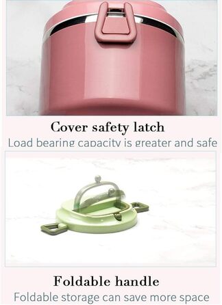 SANQIAHOME 2-Tier Stackable Stainless Steel Lunch Box, Leak-Proof, Pink