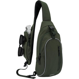 Чоловіча/Жіноча сумка через плече Waterfly: Messenger Bag, Sling Bag, Crossbody Bag для спорту, подорожей, велоїзди та піших прогулянок (Хакі)
