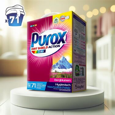 Пральний порошок PUROX для всіх видів текстилю та кольорових речей, 5 кг (71 прання)
