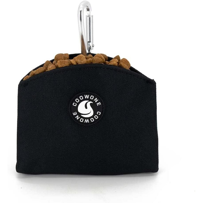 Сумка для ласощів для собак COOWONE, з магнітною застібкою, 900D Oxford, для дресирування та прогулянок, чорна