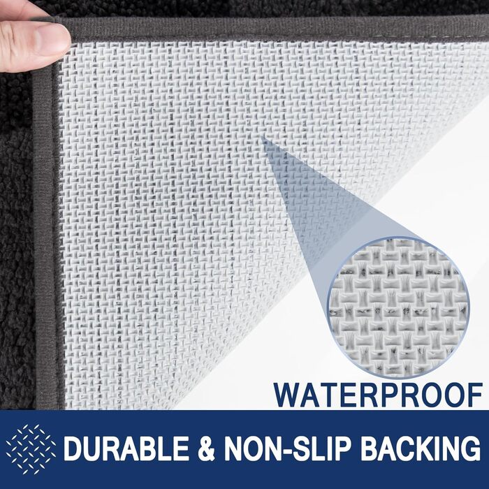 Килимок для підлоги 50 x 80 см, водонепроникний, антиковзний, для собак, вхід, вологі лапи, колір антрацит
