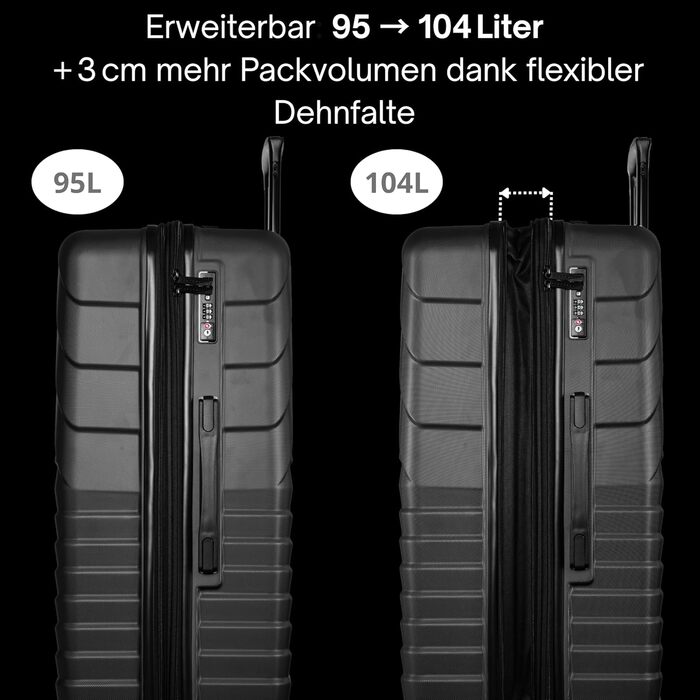 Валіза Cocoono Hartschalenkoffer XL: велика, 95-104L, 8 коліс, ABS, TSA-замок, телескопічна ручка, антрацит