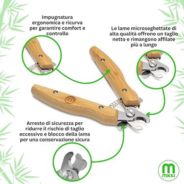 Ножиці для собак та котів Mikki з бамбуковим покриттям, безпечні, з мікрозубом, маленькі (L)