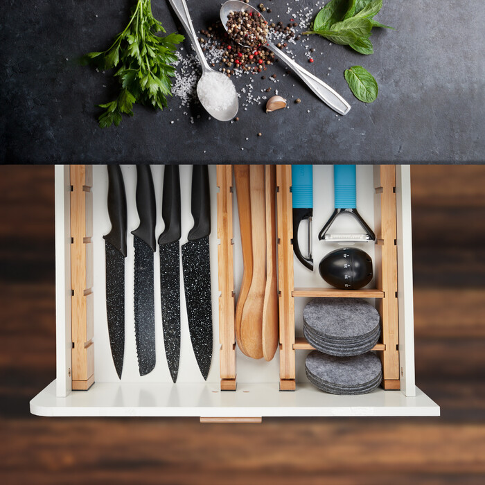 Relaxdays 13-piece Drawer Divider Set made of Bamboo