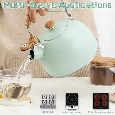 Чайник-заварник зі свистком, нержавіюча сталь, Induktion, для всіх плит, з ергономічною ручкою