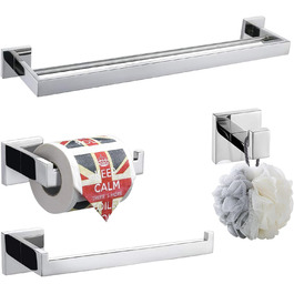 Turs Stainless Steel Toothbrush Holder Bath Drinking Glass Tumbler with Holder Wall Mount, Polished Surface, K7007P (Silver)