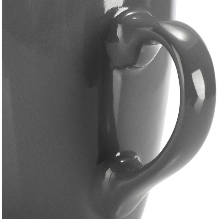 Набір керамічних чашок Com-Four® 6 шт. 350 мл - чайник для гарячих та холодних напоїв, сучасний дизайн, блакитно-зелено-сірий, з ручкою