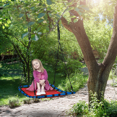Relaxdays Corner Hanging Chair in Red